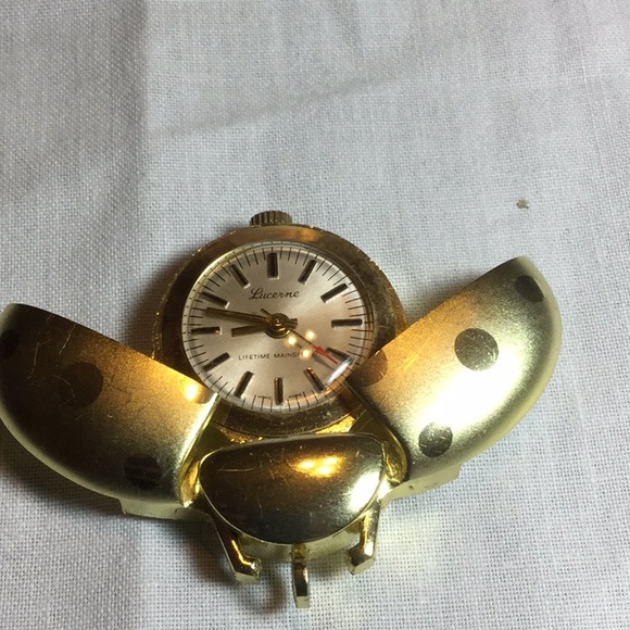 Accessories - Vintage Lucerne Lady Bug Watch Pendant